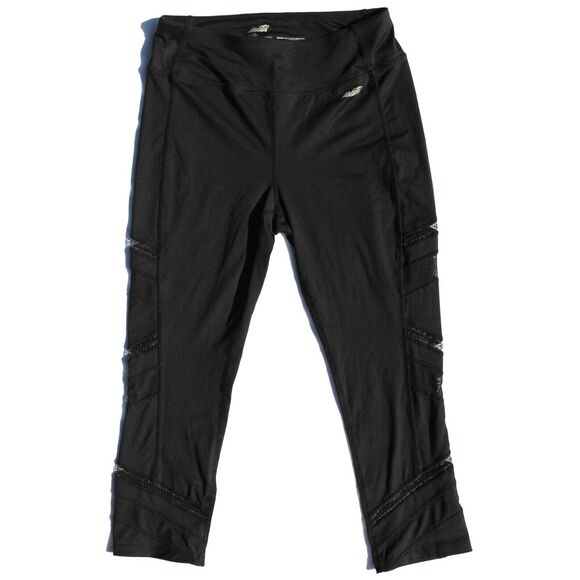 Avia Pants - Avia Women's Medium Black Cropped Leggings With Mesh Panels